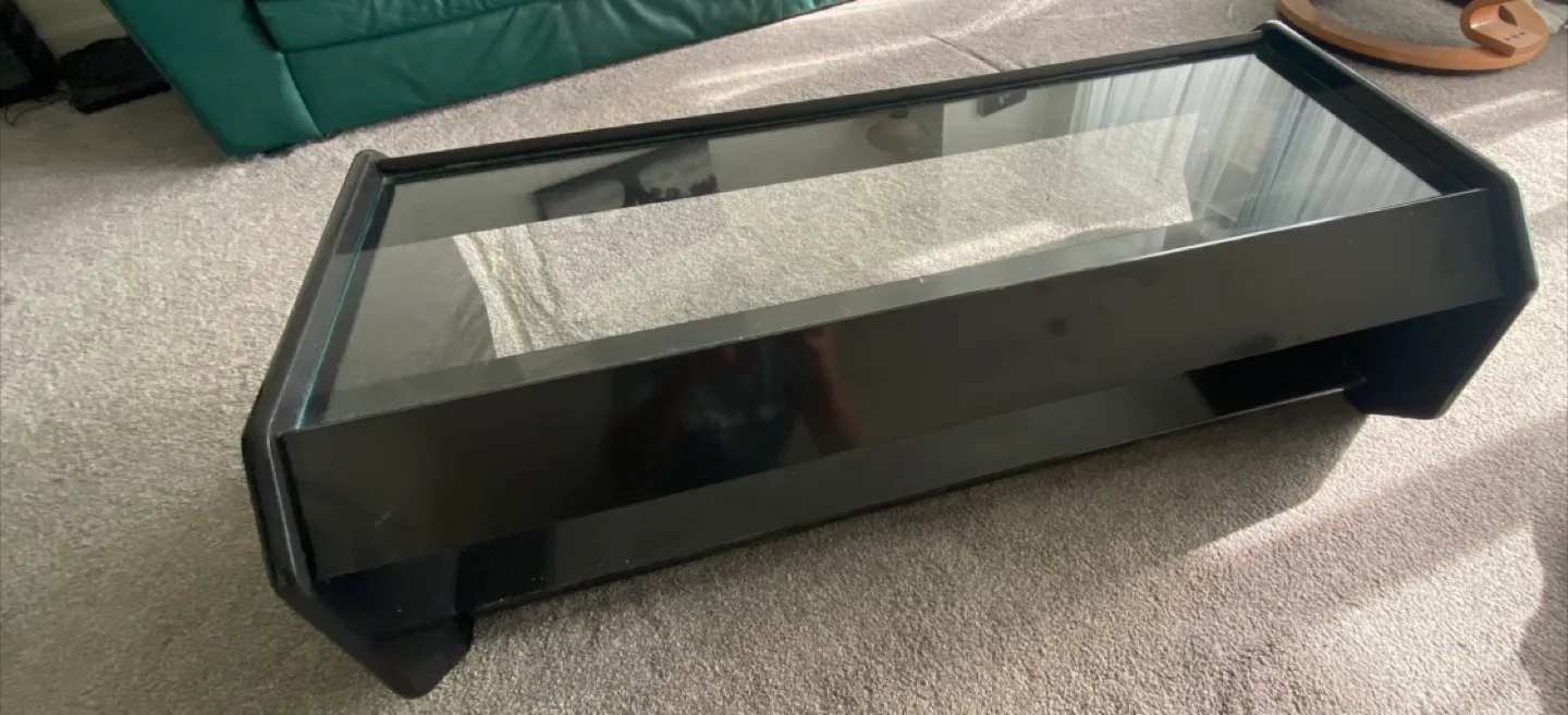 Black Glass Top Coffee Table thumbnail