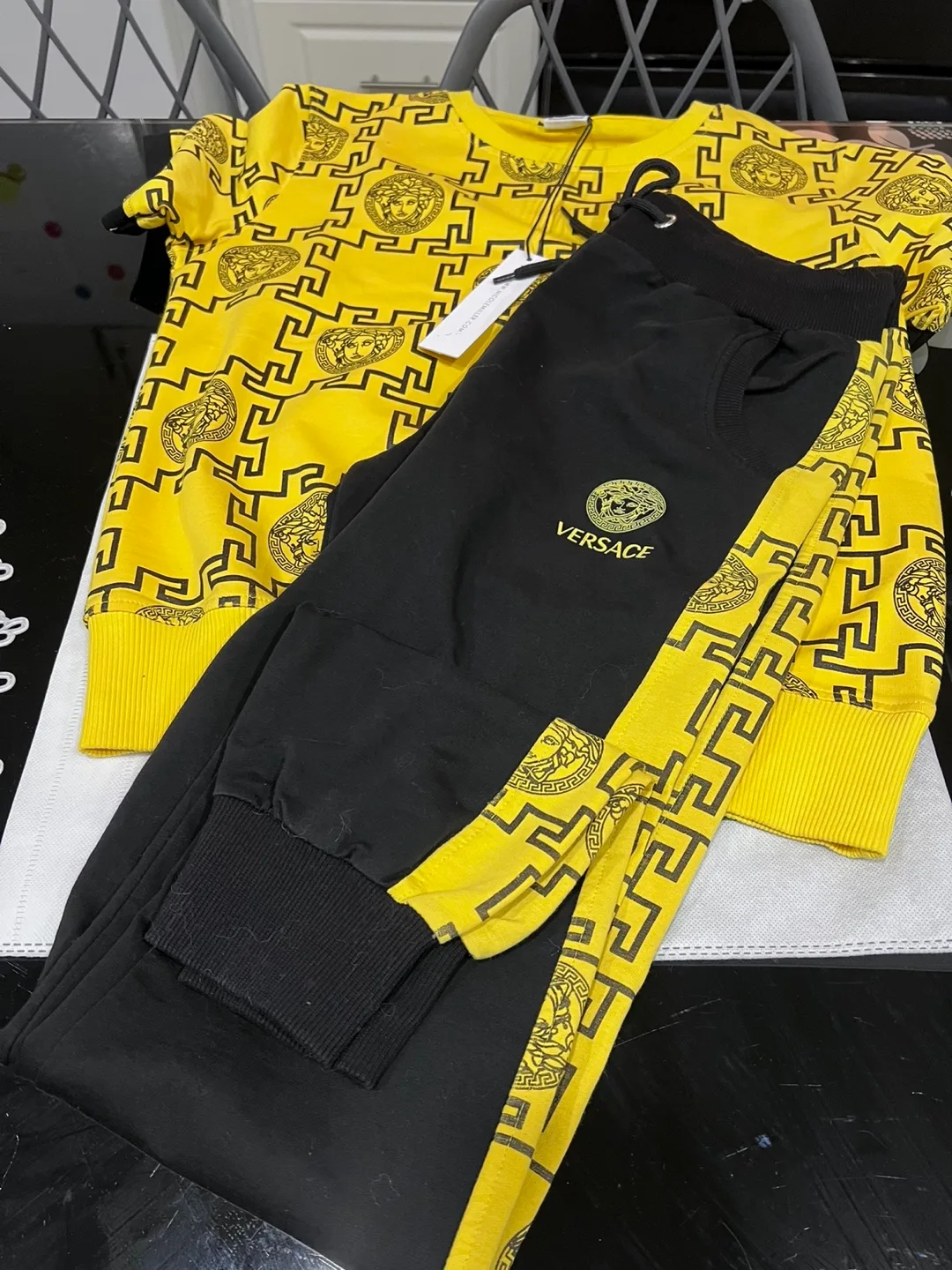 Versace men Yellow & Black Tracksuit - XL thumbnail