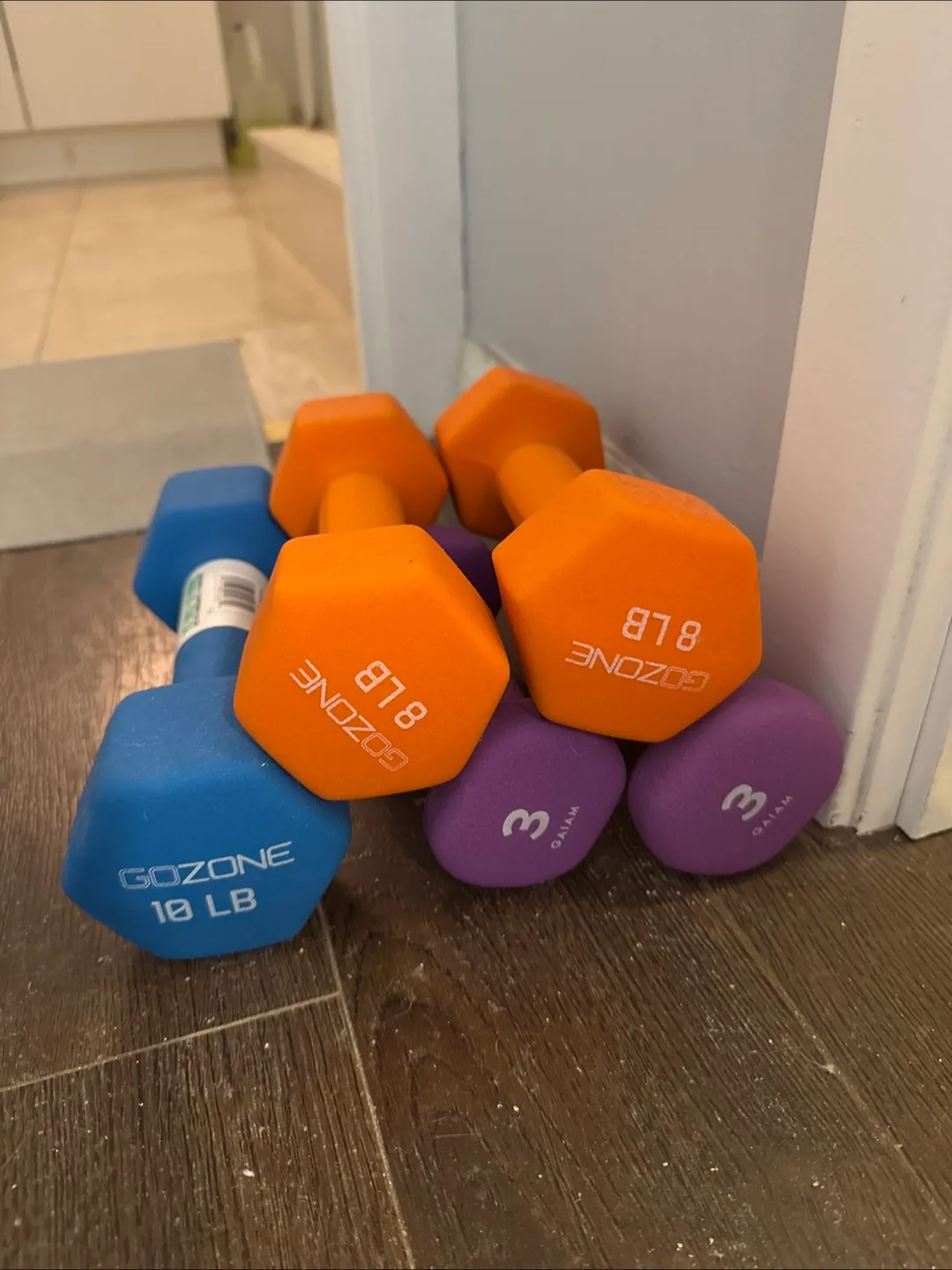 GoZone 10 lb & Gaiam 3 lb Dumbbells thumbnail