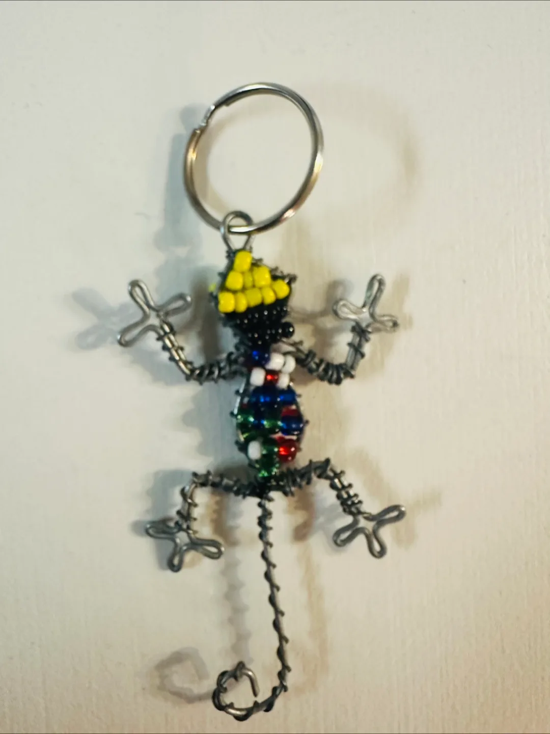 Handmade Beaded Wire Lizard Keychain thumbnail