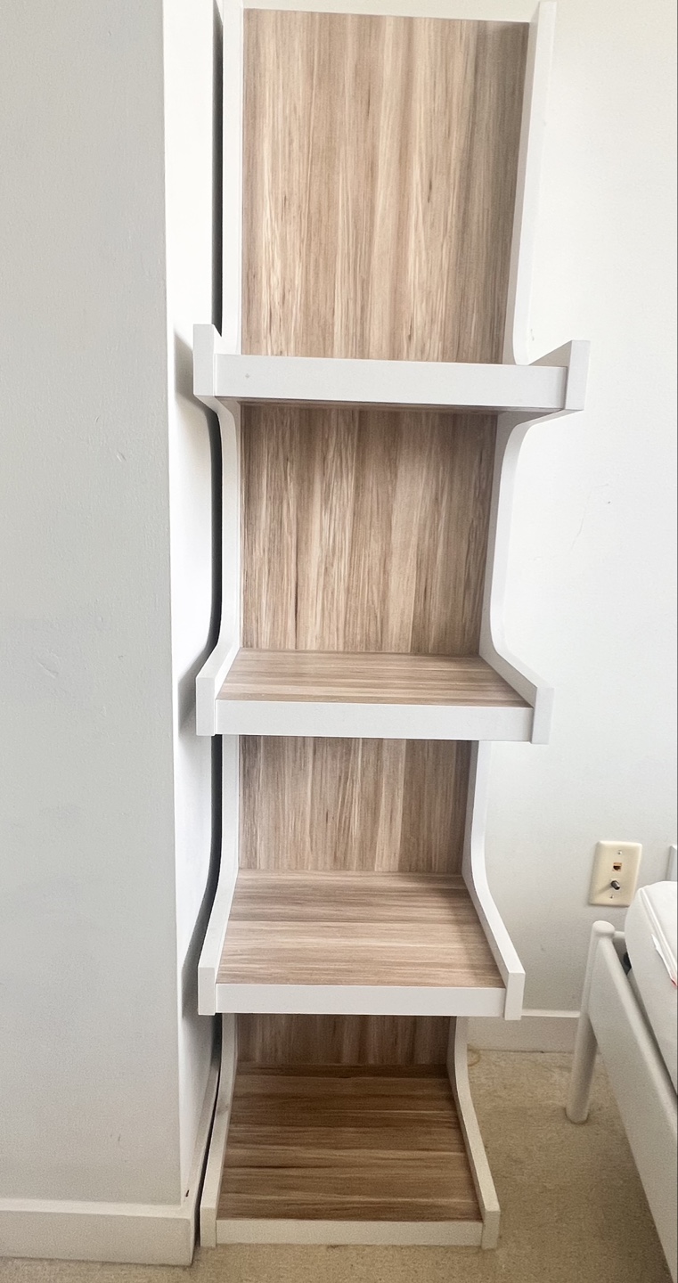 Stylish Wooden & White Wall Shelf - photo 3