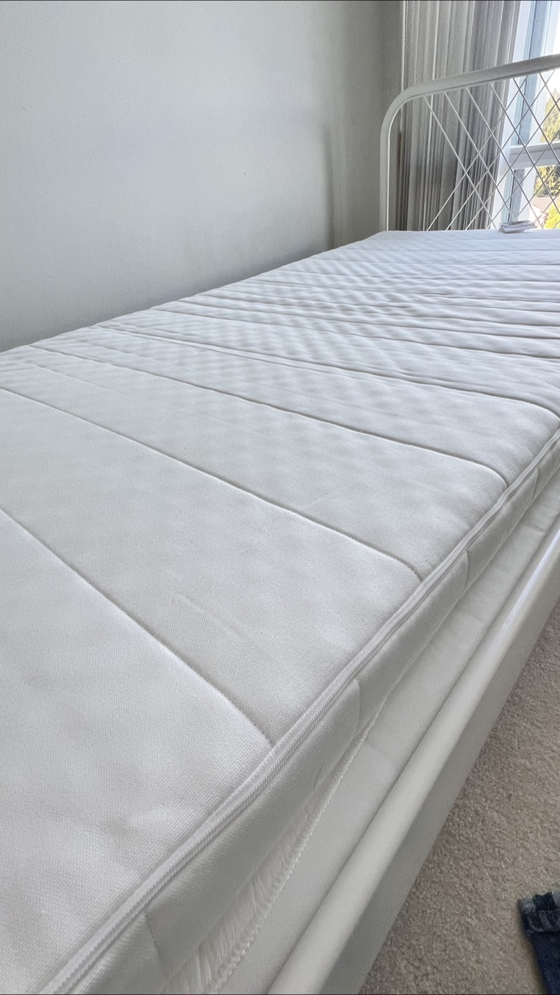 White bed frame & 2 foam Mattress - photo 4