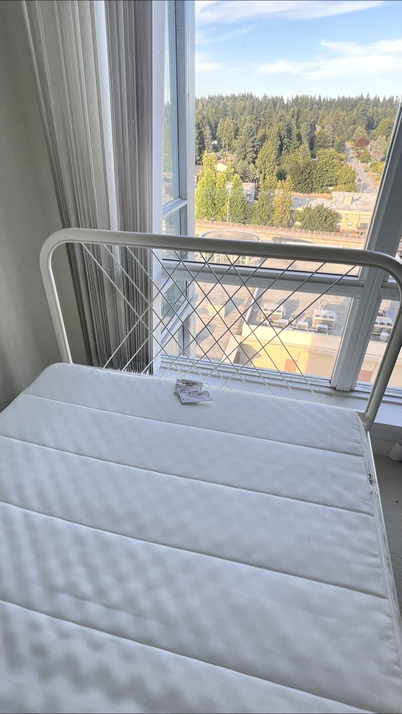 White bed frame & 2 foam Mattress