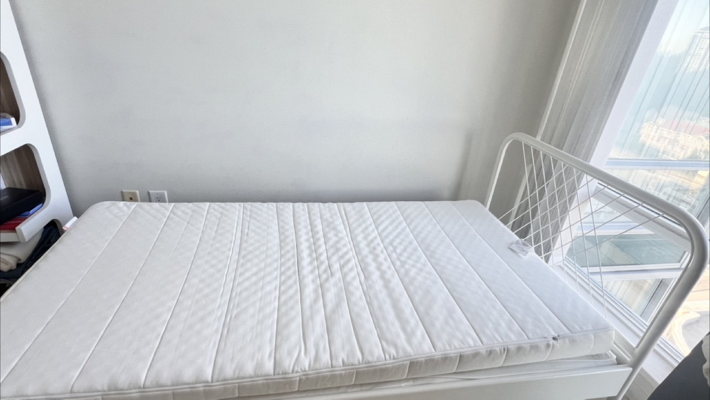 White bed frame & 2 foam Mattress - photo 2