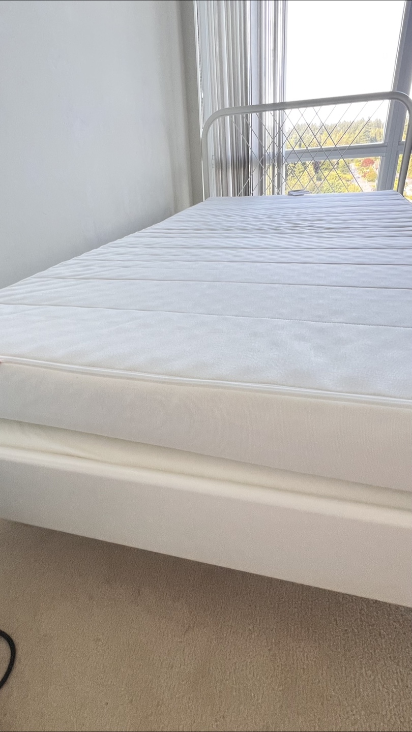 White bed frame & 2 foam Mattress - photo 3