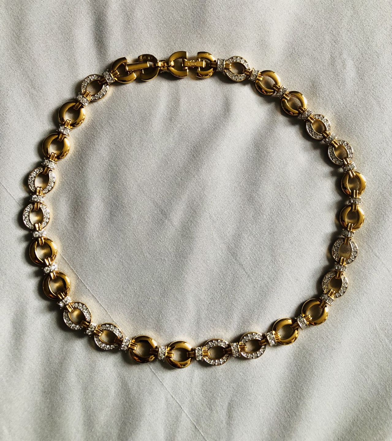 Vintage Swarovski Gold Tone Crystal Necklace