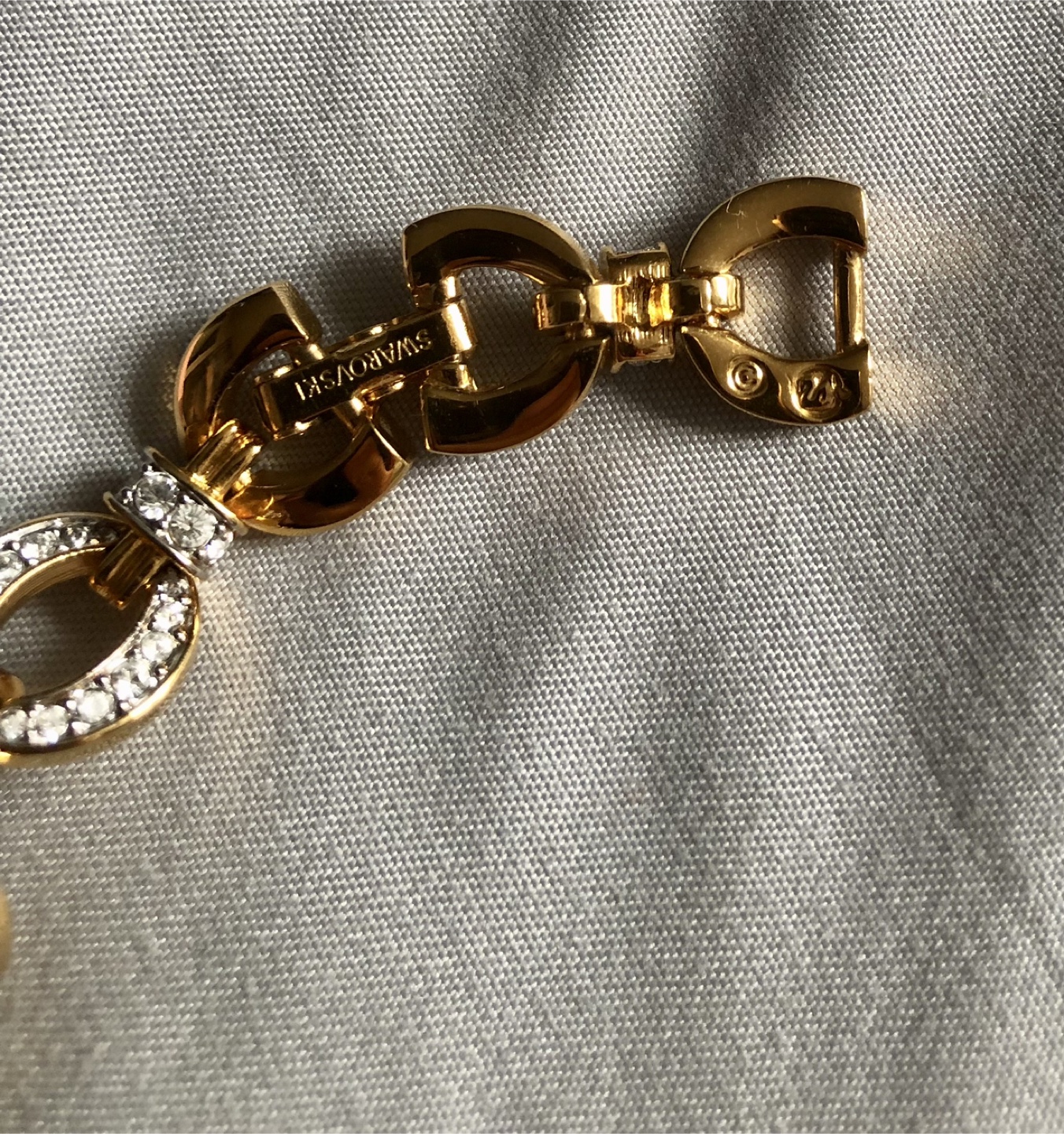 Vintage Swarovski Gold Tone Crystal Necklace - photo 5