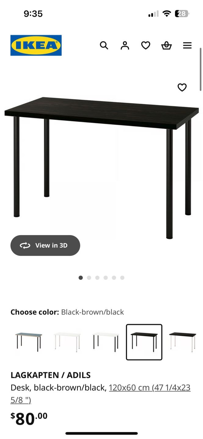 IKEA LAGKAPTEN / ADILS Desk - Black-brown/black - photo 5