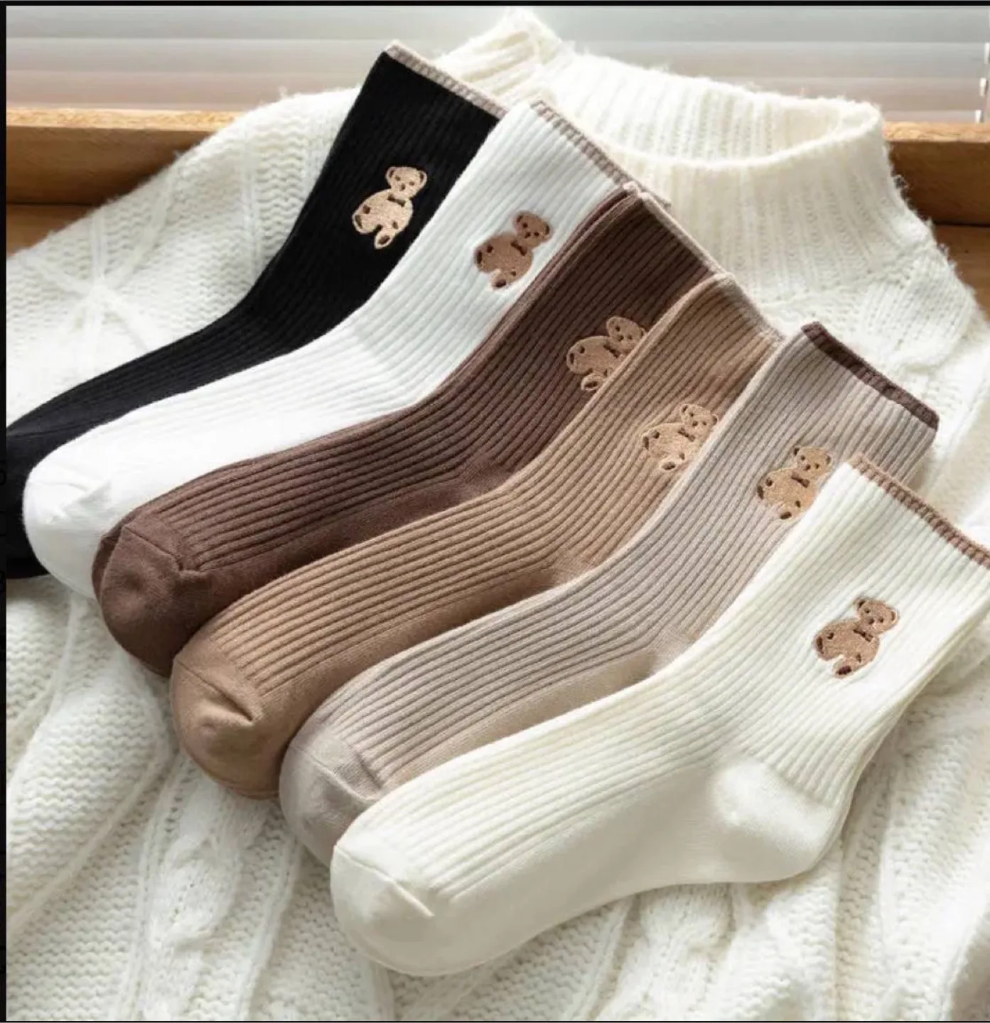 Cute Bear Socks - 5 pairs thumbnail