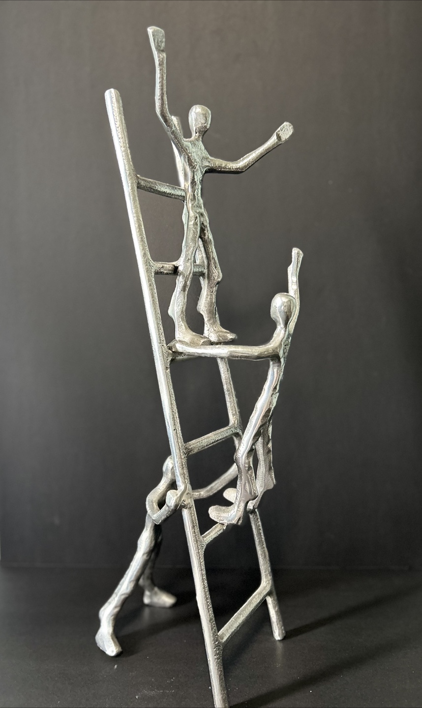 Plutus Modern Metal  Silver Sculpture Statue. $25