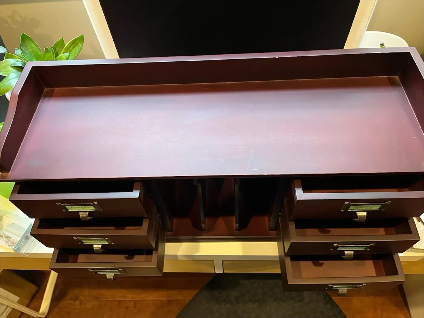 Wooden Desk Organizer with Drawers image indicator(3)