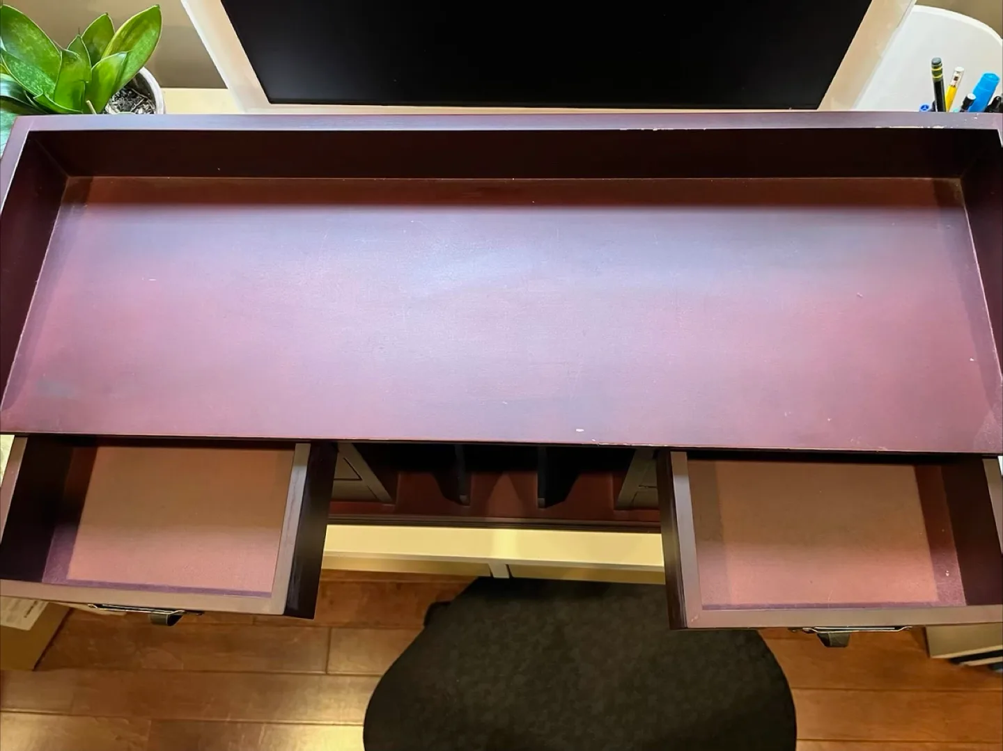 Wooden Desk Organizer with Drawers image indicator(2)