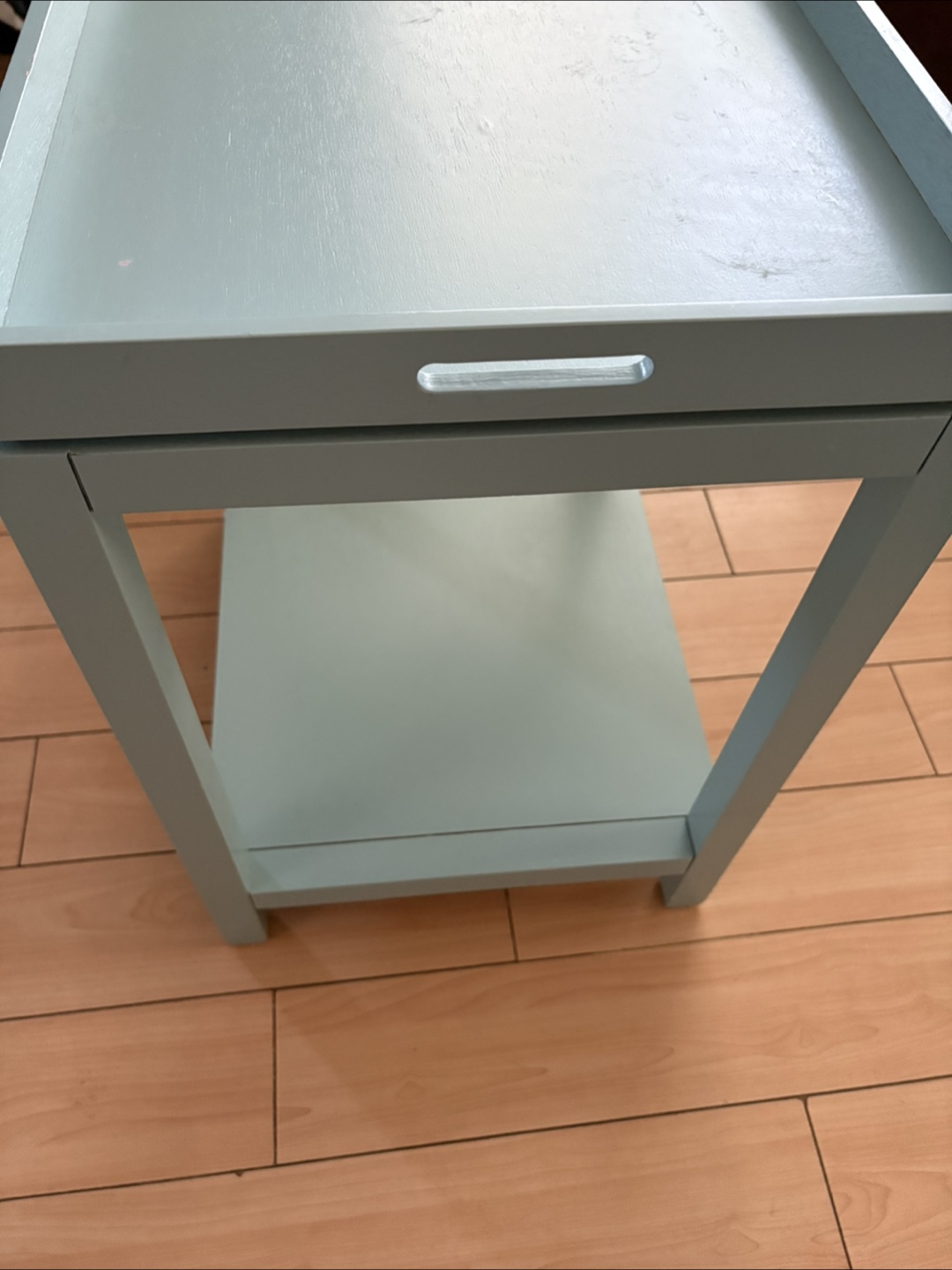 Light Blue Side Table with Tray - photo 2