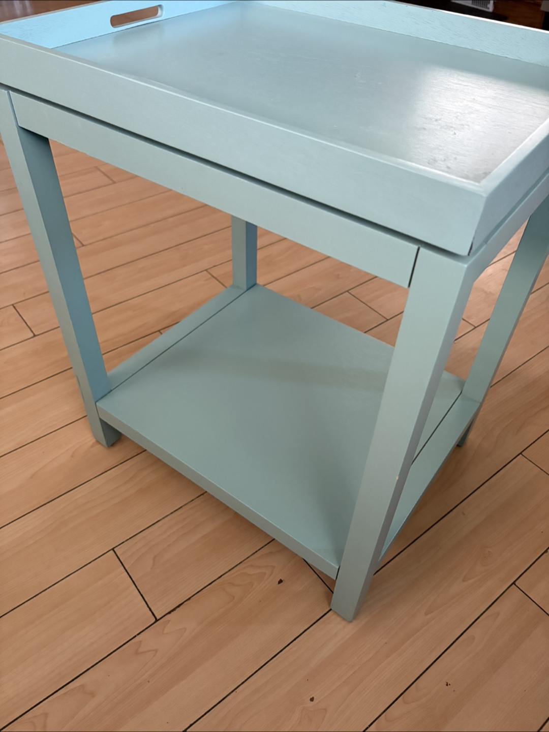 Light Blue Side Table with Tray - photo 3