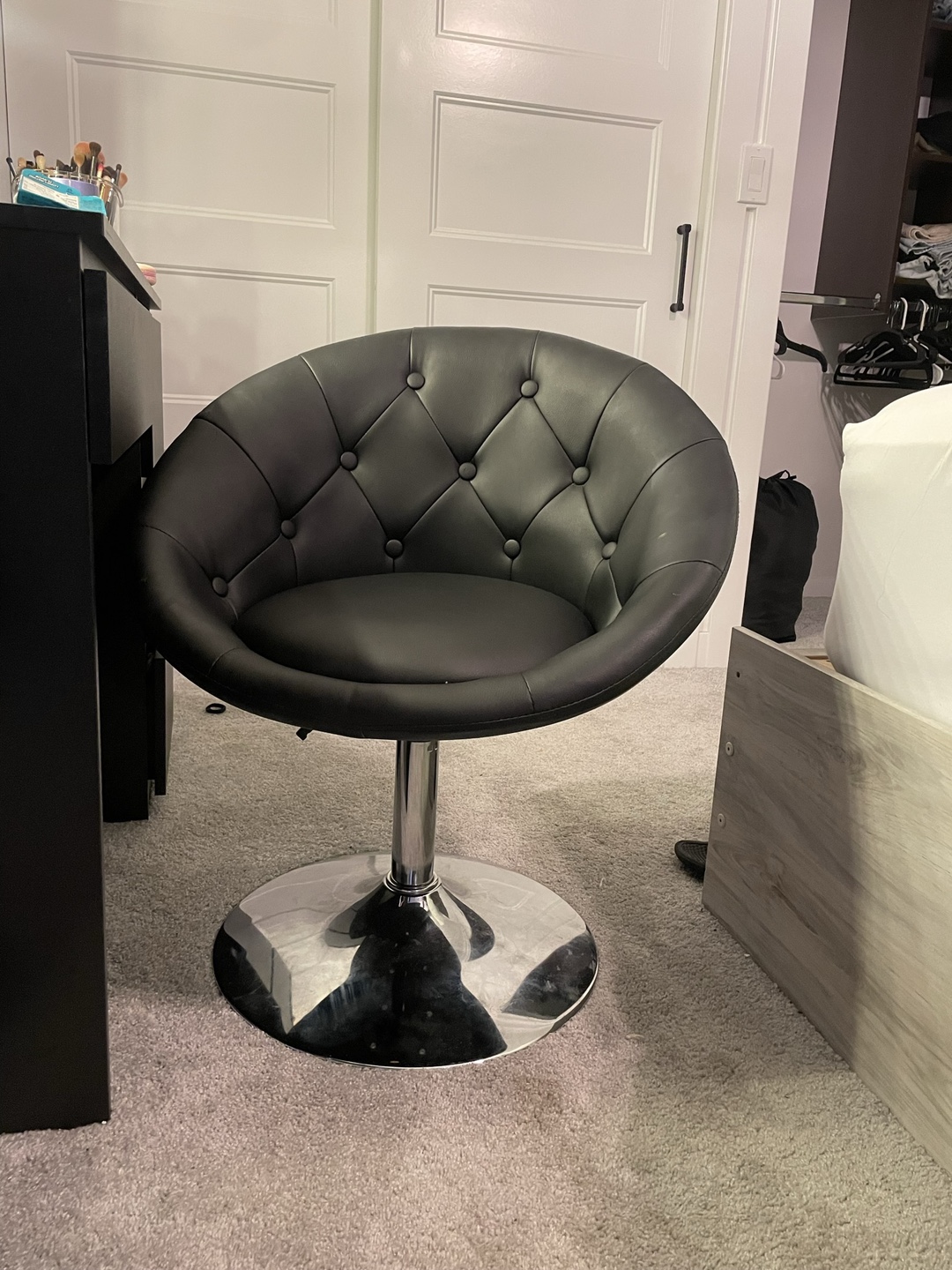 Black Swivel Vanity Chair