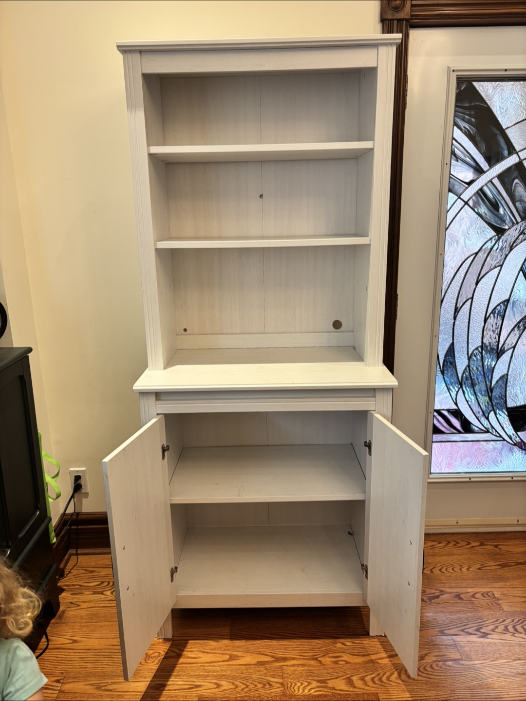 White Wooden Bookcase Cabinet - 47" Wide - photo 2