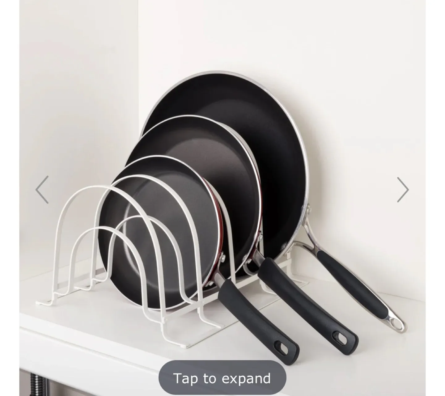 White Metal Pan and Lid Organizer Rack thumbnail