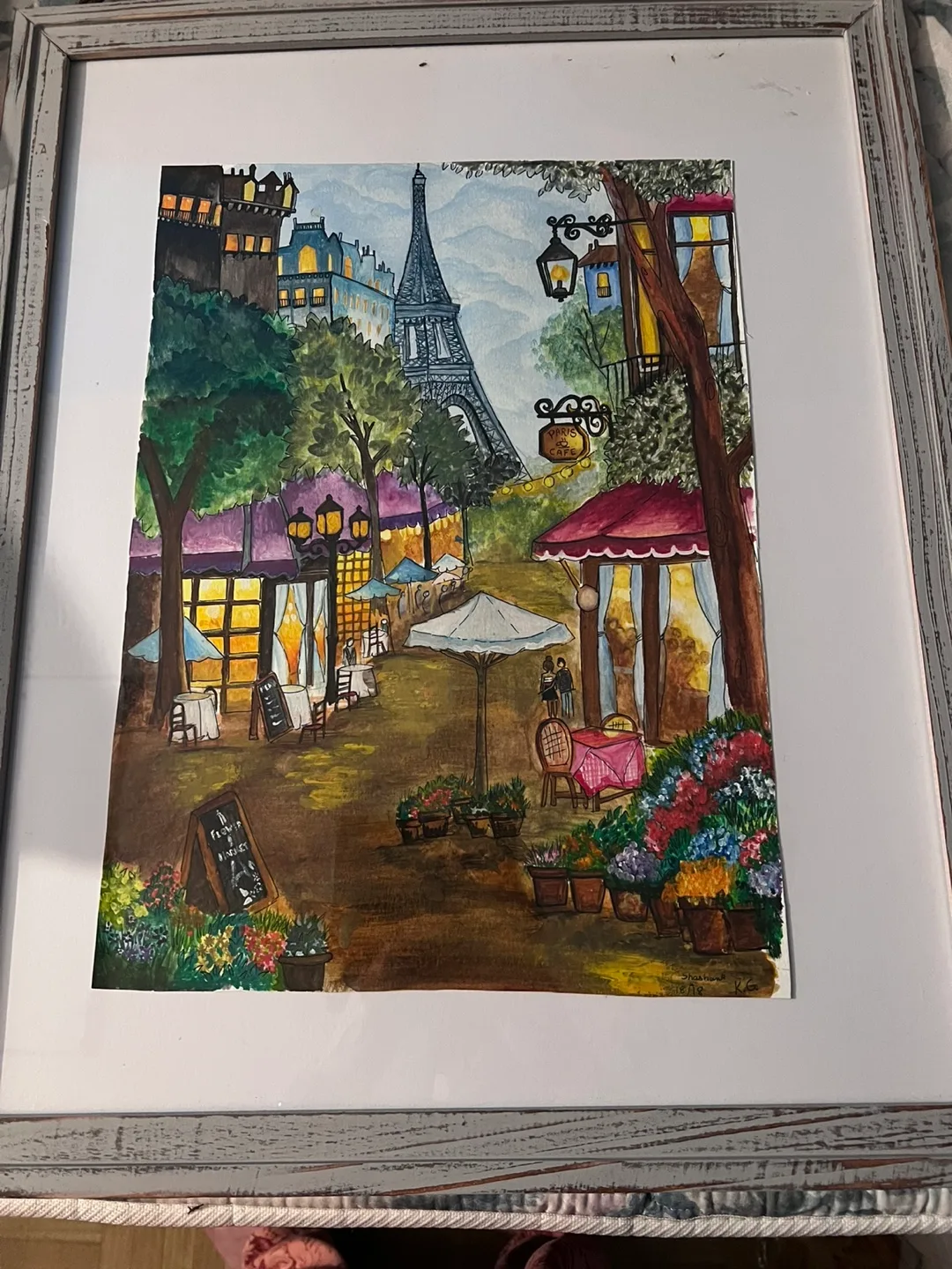 Framed Paris Painting thumbnail