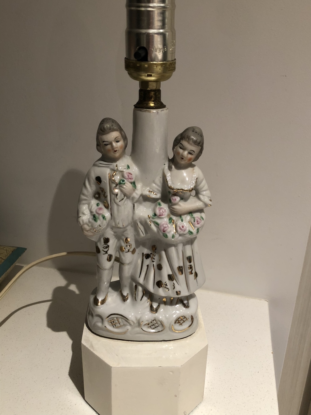 Vintage Porcelain Figurine Lamp