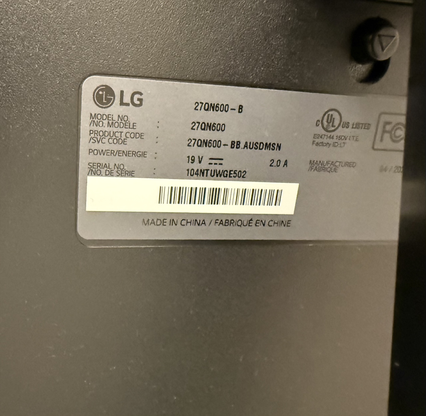 LG 27QN600-B 27" QHD IPS Monitor - photo 2