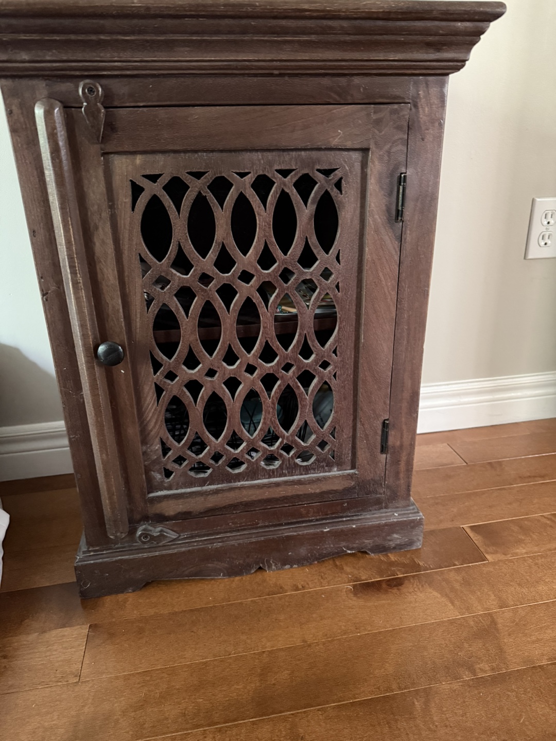 Wood Side Table with Door