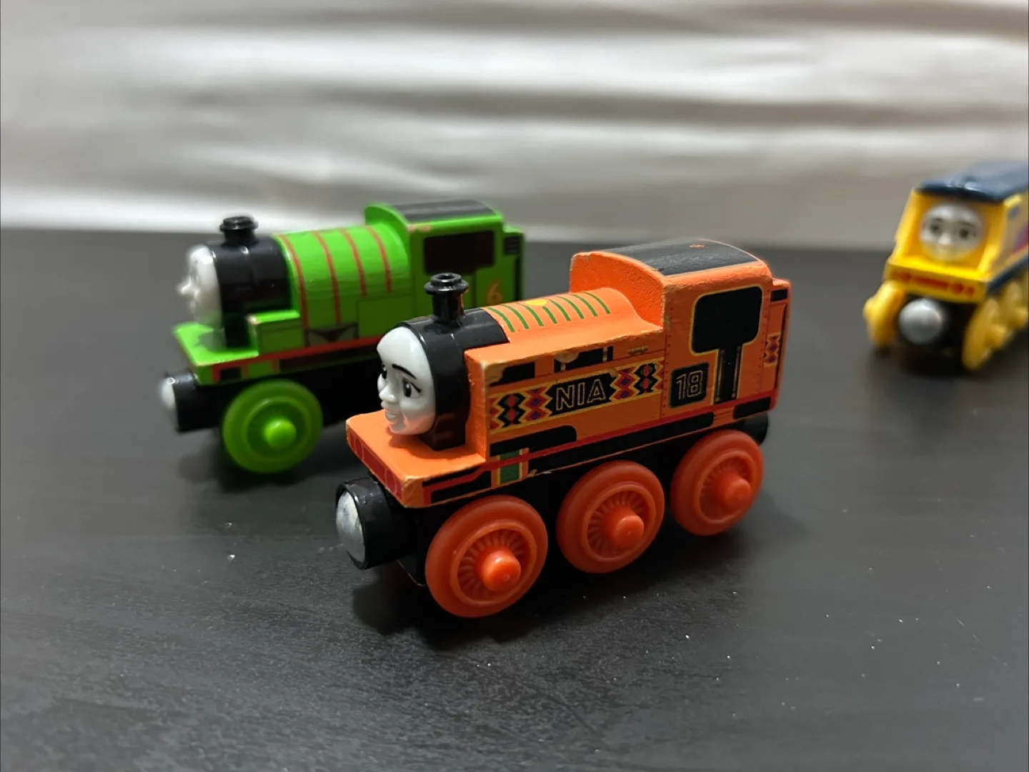 Wooden trains set of 5 (Gordon, James, Percy, Rebecca, Nia) image indicator(4)