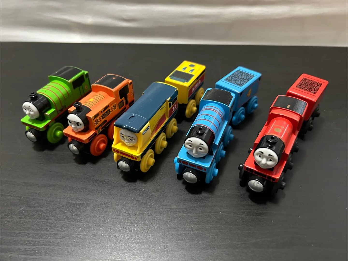 Wooden trains set of 5 (Gordon, James, Percy, Rebecca, Nia) thumbnail