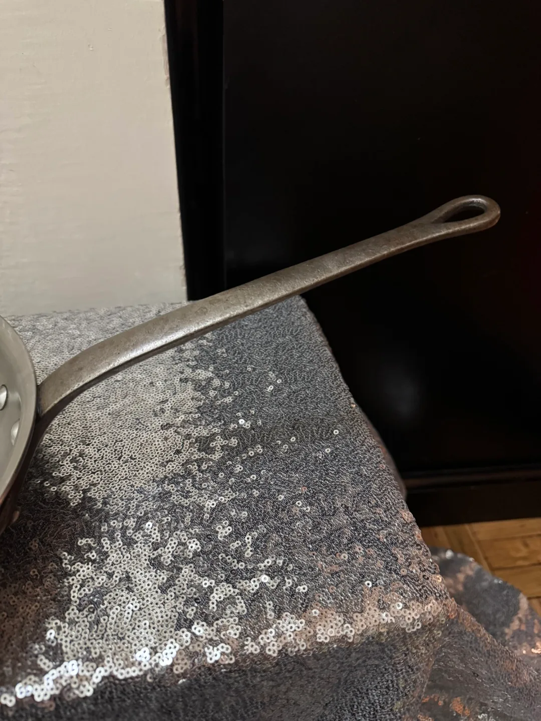 🧡Used heavy stainless steel Silver Frying Pan image indicator(3)