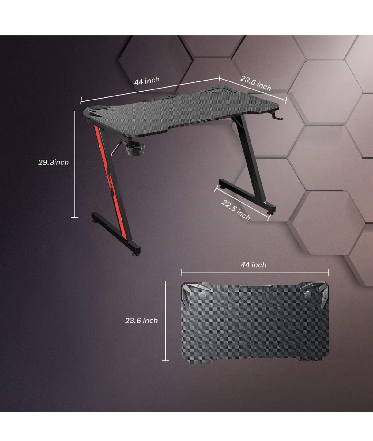Gaming Desk 44 inch Z-Shaped - photo 2