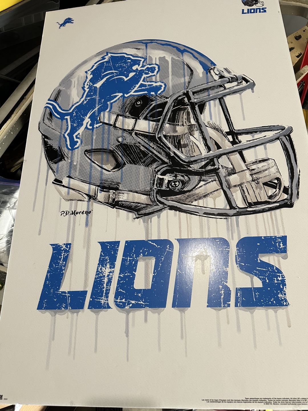 Detroit Lions NFL Helmet Art - photo 2