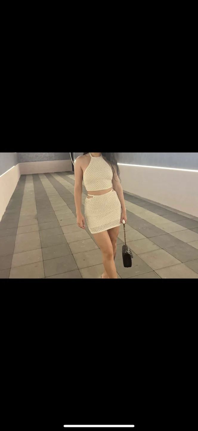 Crochet Two-Piece Set - Cream thumbnail