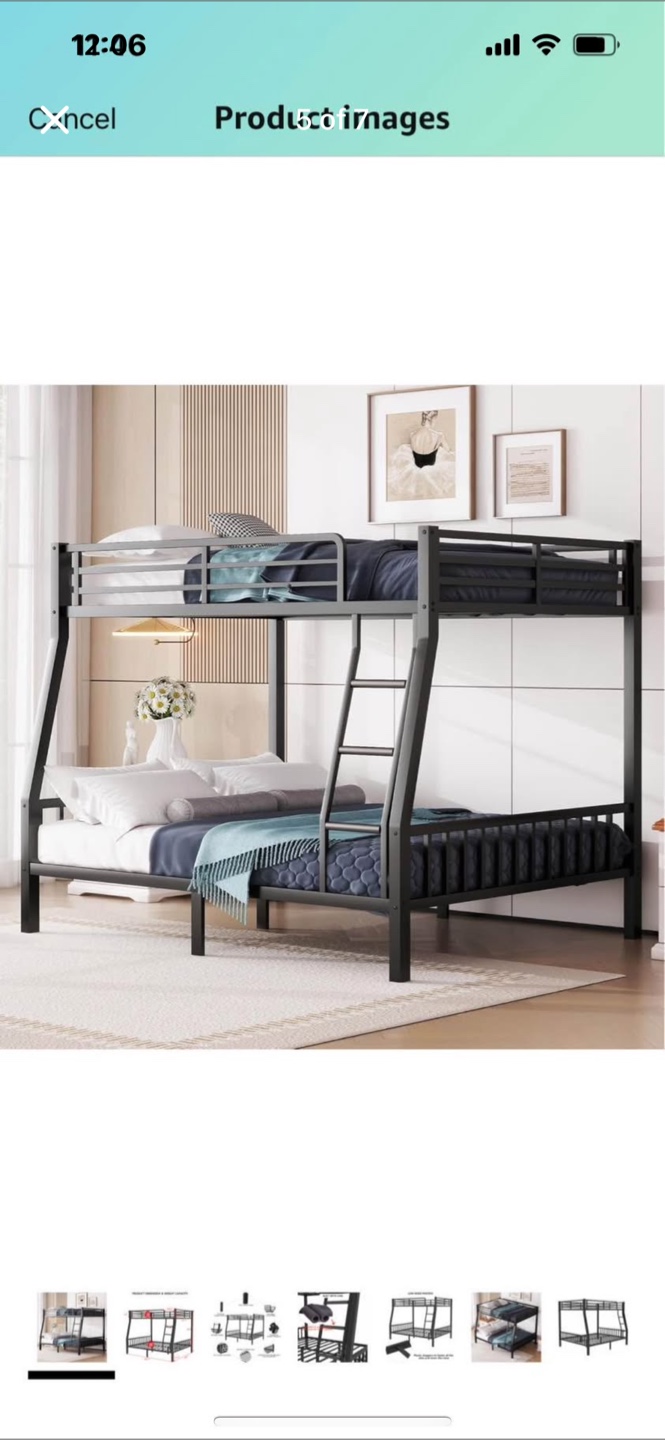 Black Metal Bunk Bed Frame - photo 4