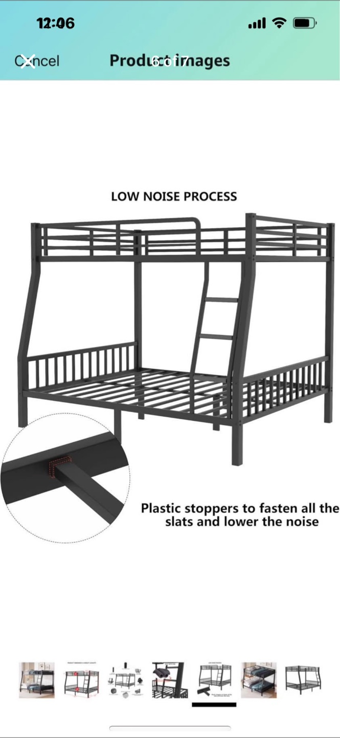 Black Metal Bunk Bed Frame - photo 2