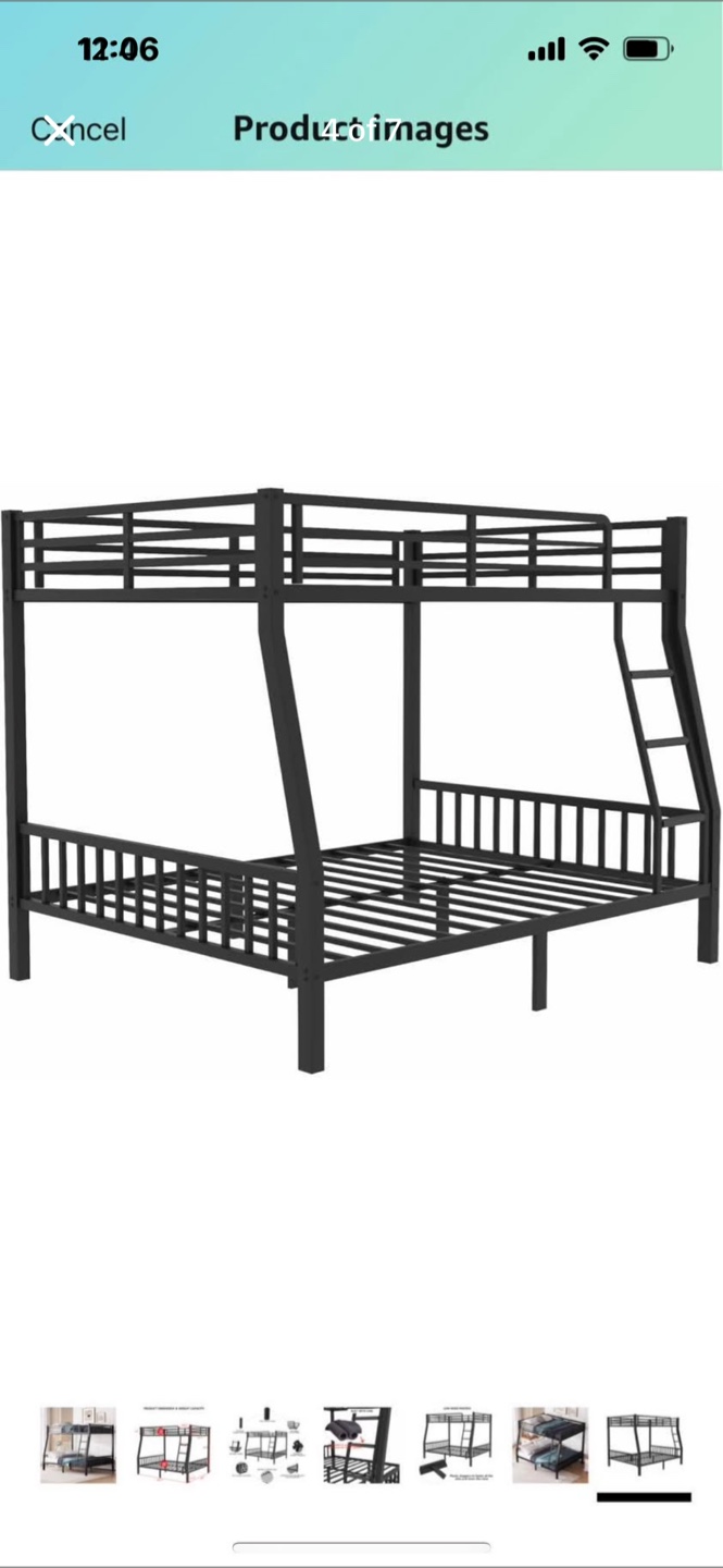 Black Metal Bunk Bed Frame - photo 5