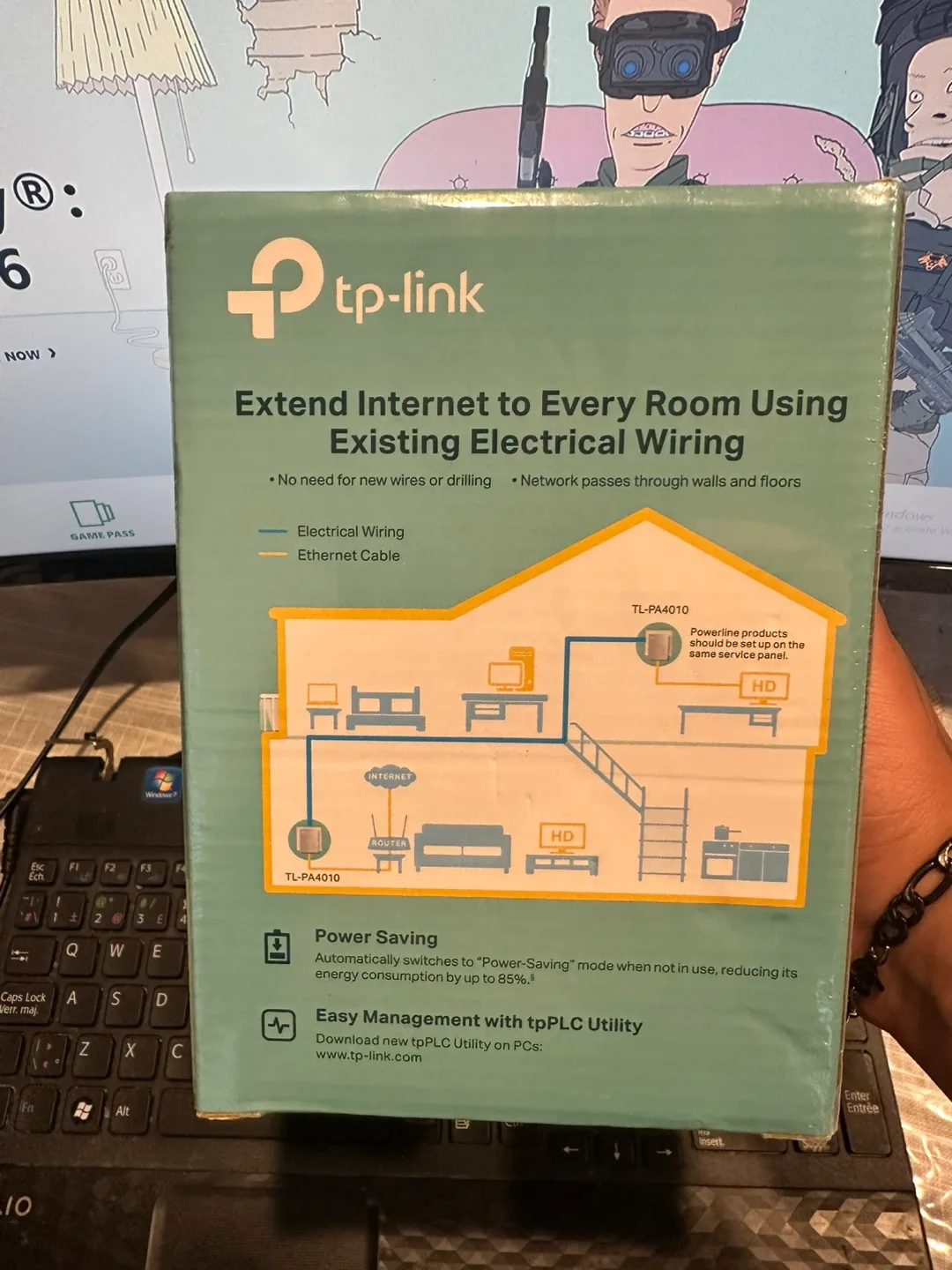 New TP-Link AV600 Powerline Starter Kit TL-PA4010 image indicator(3)