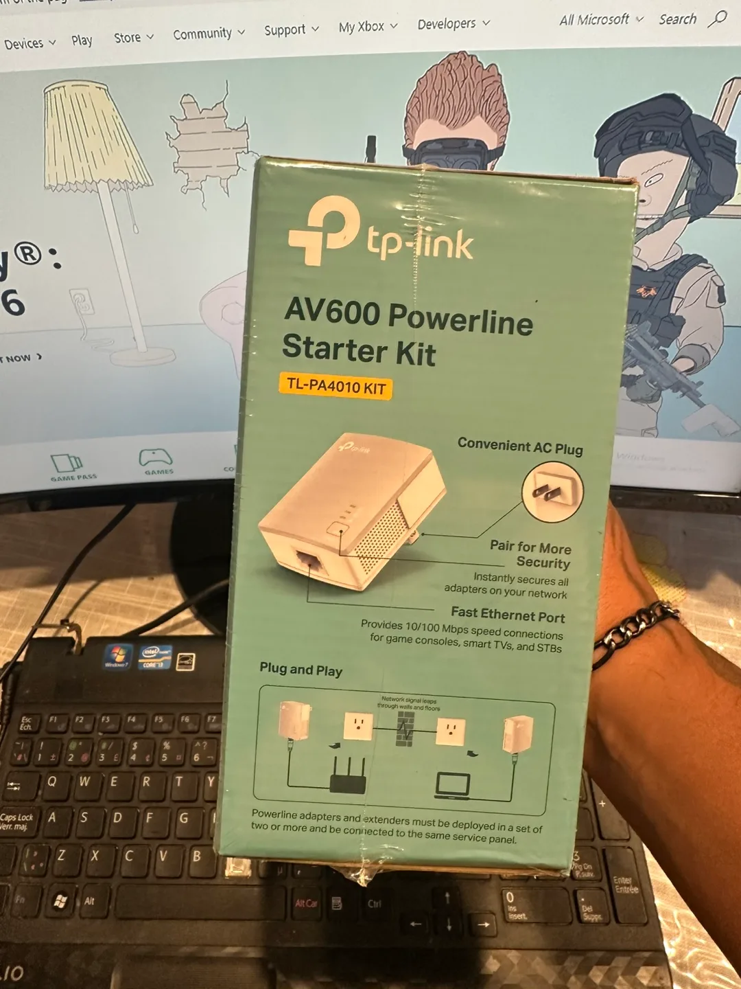 New TP-Link AV600 Powerline Starter Kit TL-PA4010 image indicator(2)