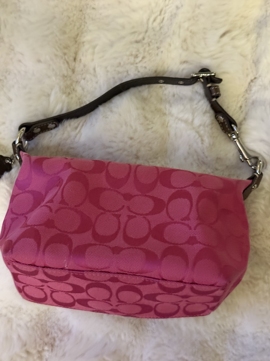 Coach Pink Signature Mini Baguette - photo 2