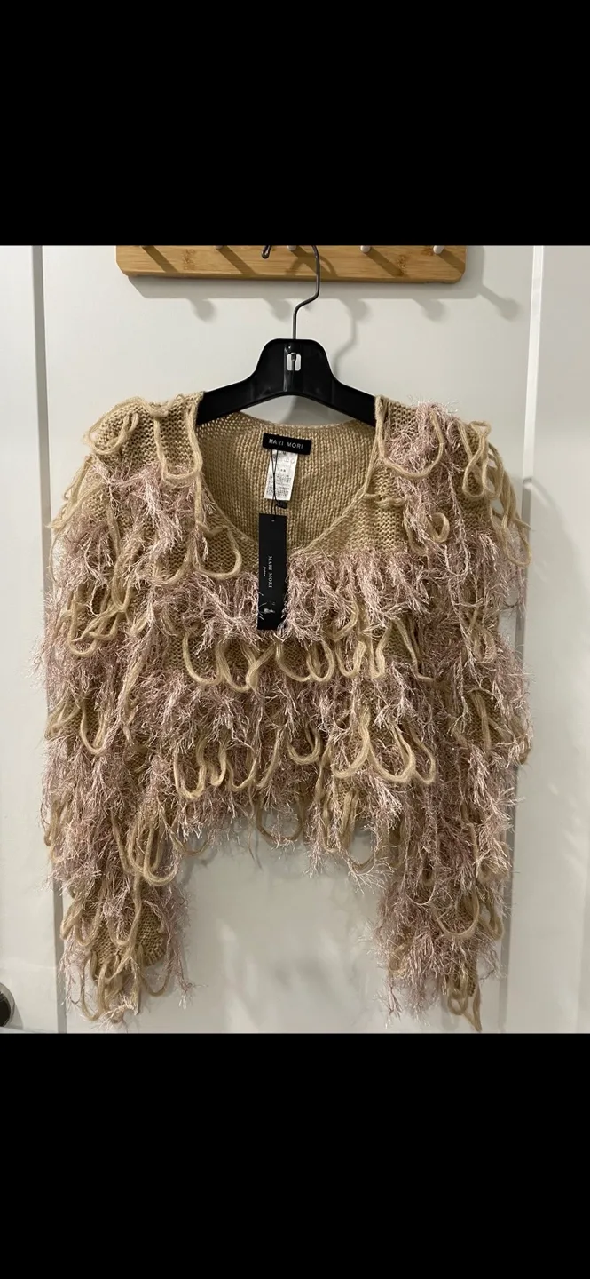 BCBGMAXAZRIA Fringe Sweater - Size S