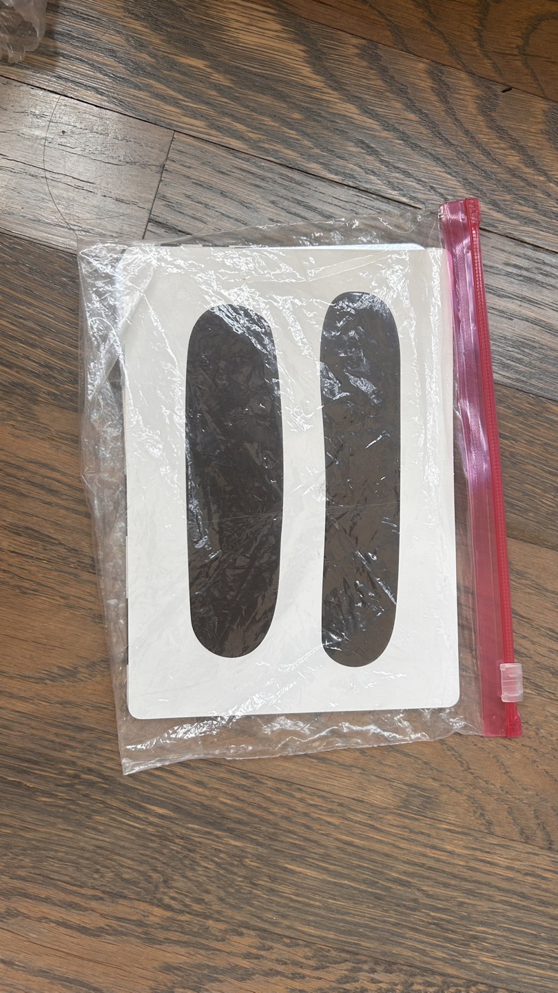 Baby high contrast cards, hair brush and diaper cream applicator