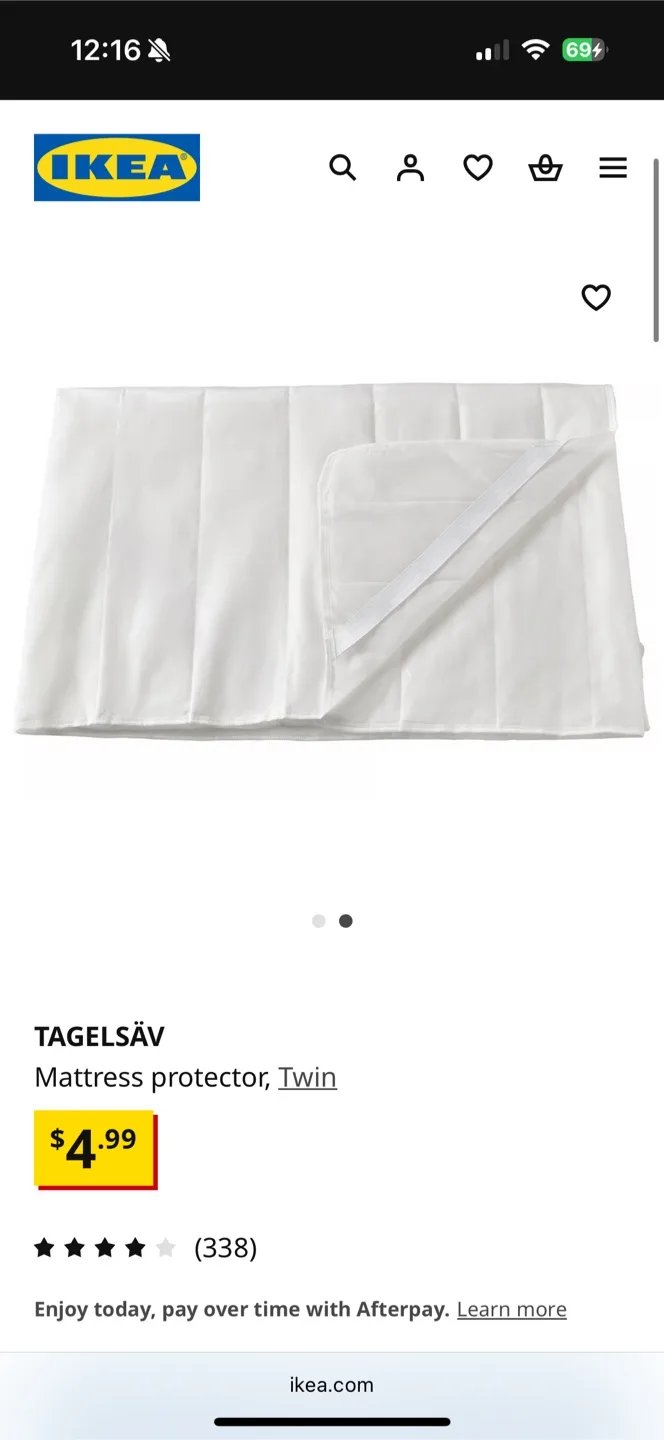 IKEA TAGELSÄV Twin Mattress Protector - New thumbnail