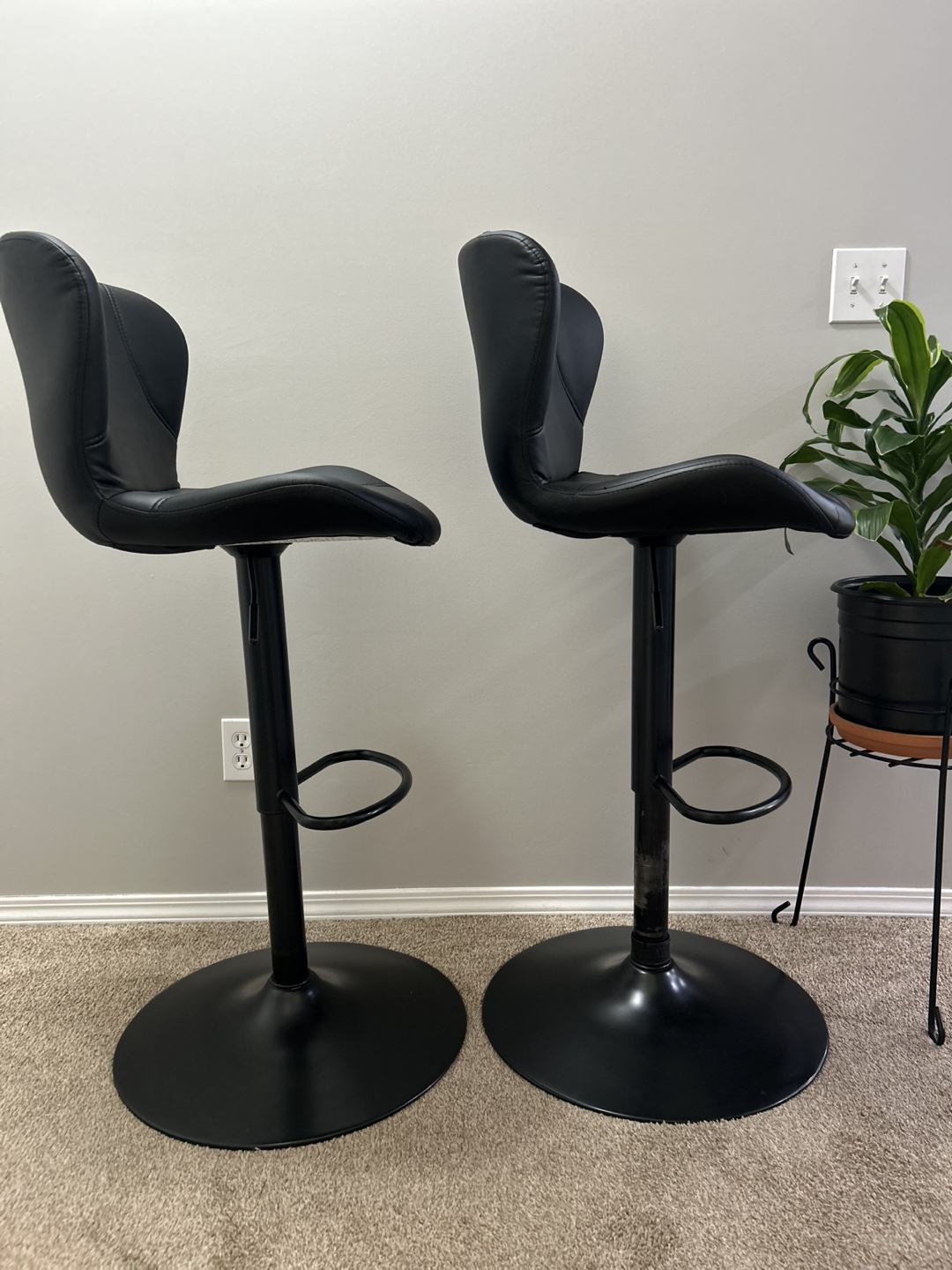 Set of 2 Black Swivel Bar Stools - photo 3