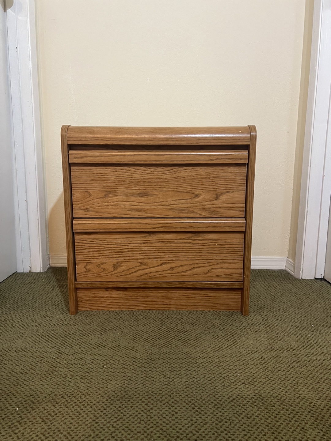Wood 2-Drawer Bedside Table