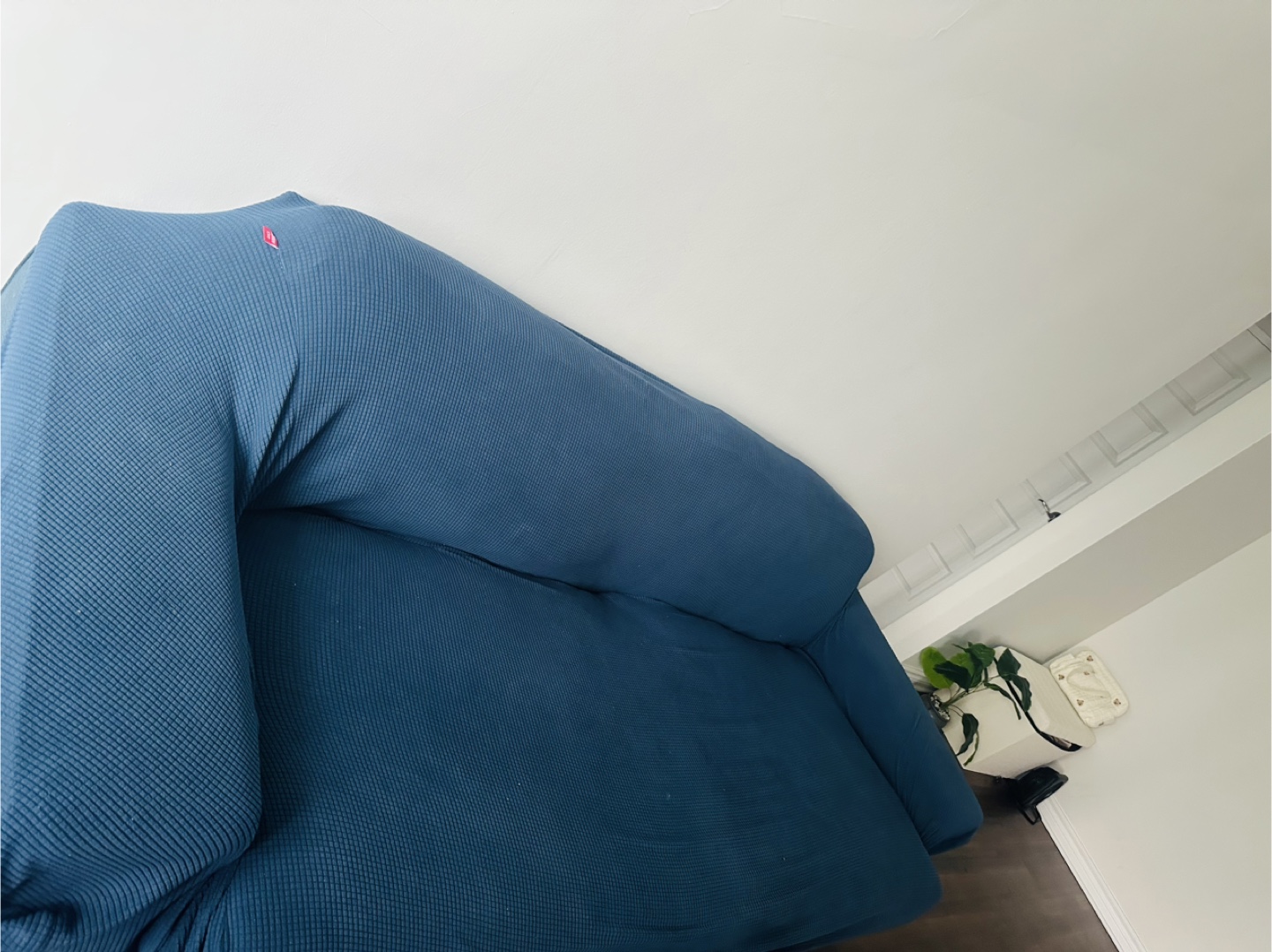 Blue Sofa with sofa cover - photo 2