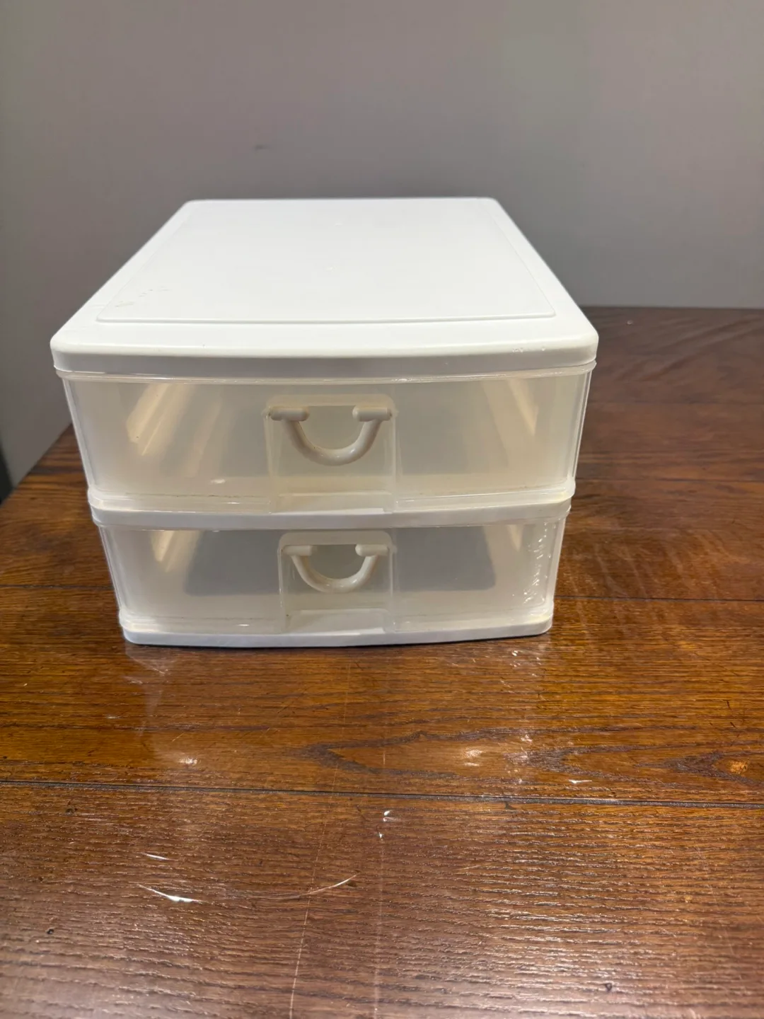 White Plastic 2-Drawer Storage Unit thumbnail