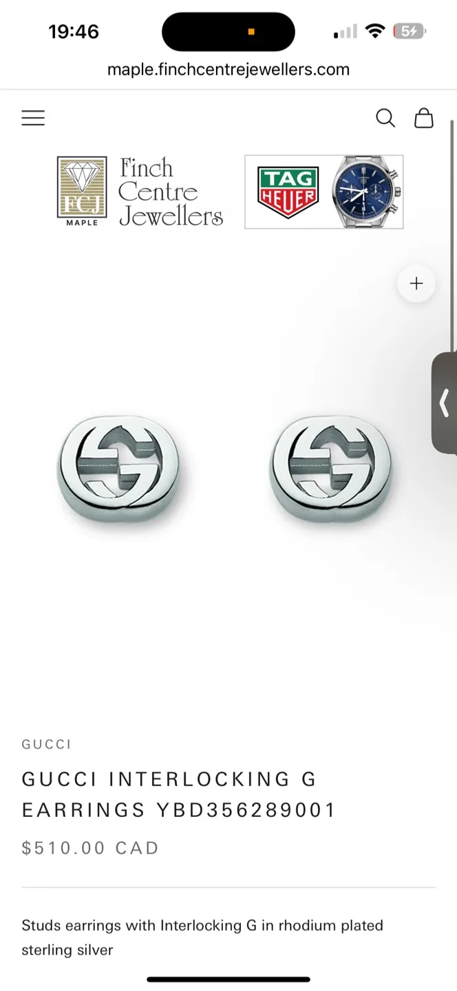 SEND UR OFFER: Gucci Silver G Earrings image indicator(2)