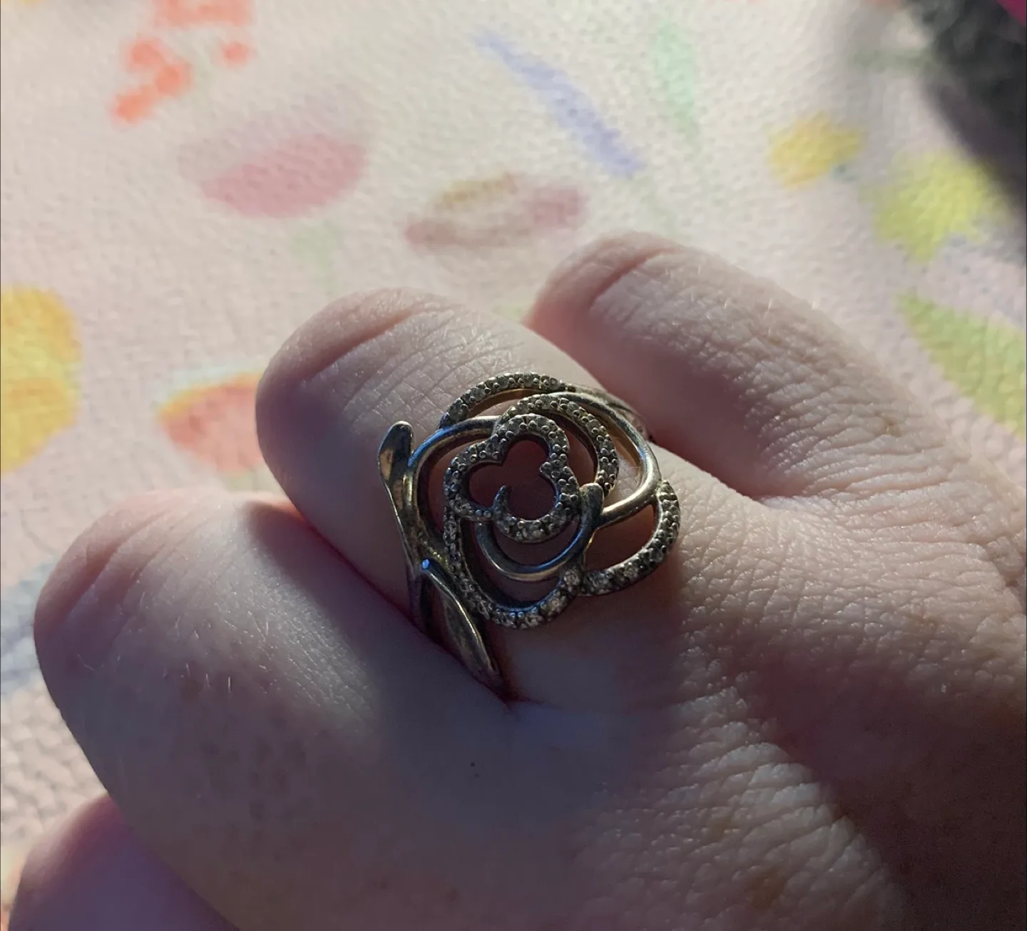Sterling silver rose ring image indicator(2)