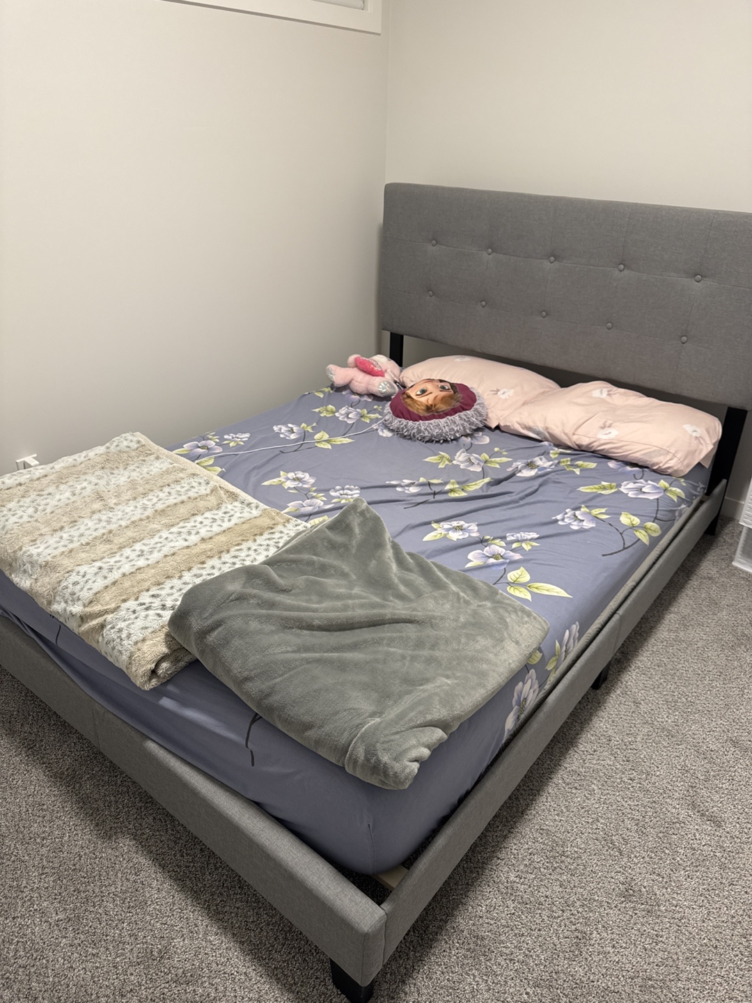 Grey Upholstered Bed Frame