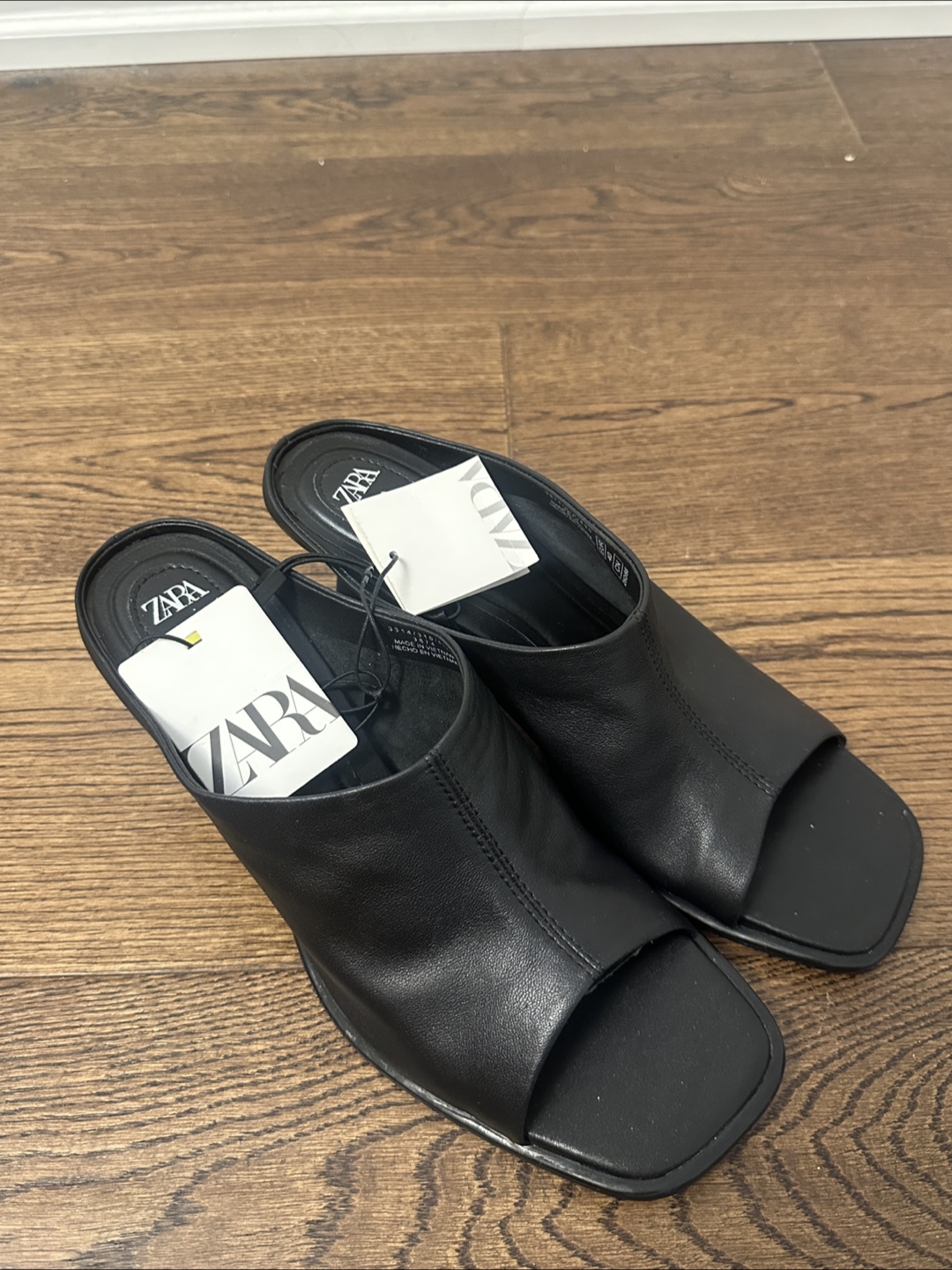 Zara Black Heel Sandals - Size 9