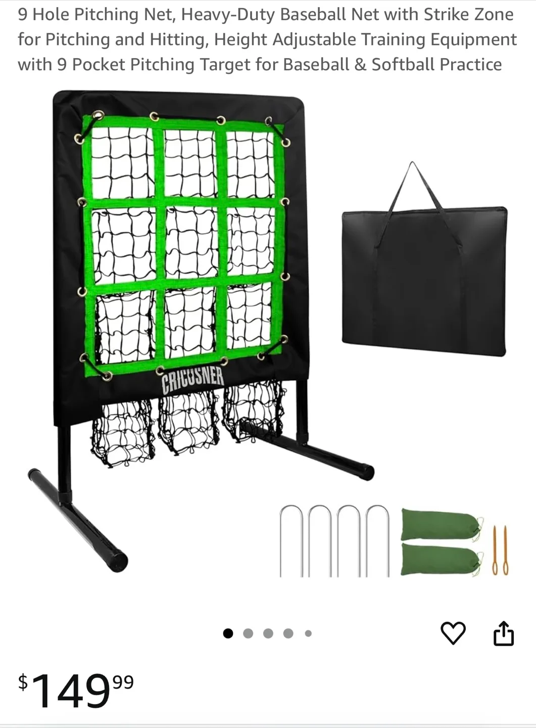CHICUSNER 9 Hole Pitching Net thumbnail