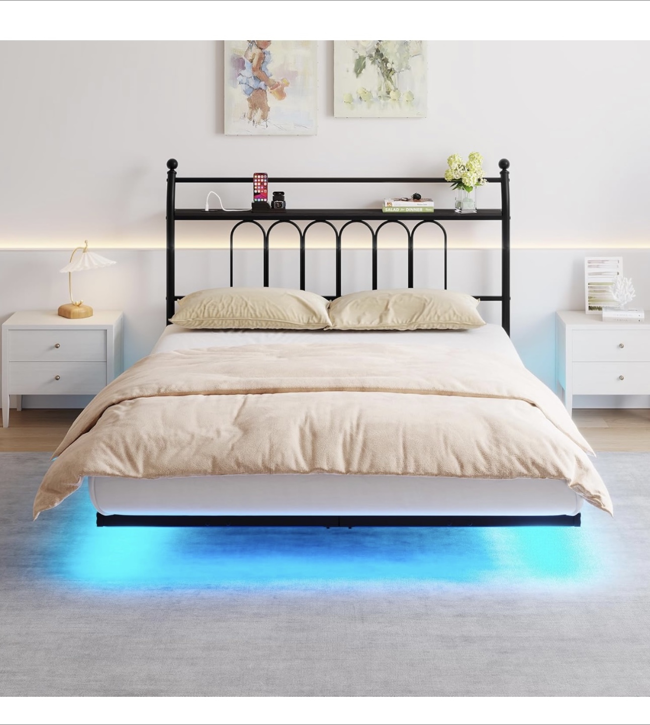 Queen Size Bed Frame with LED Lights brand new in box - photo 4